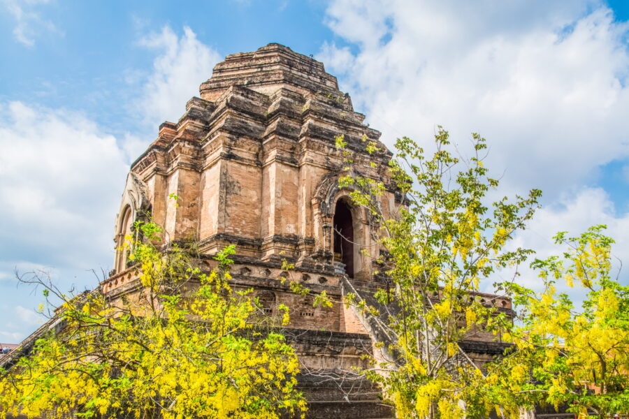 summit of chedi at wat chedi luang chiang mai