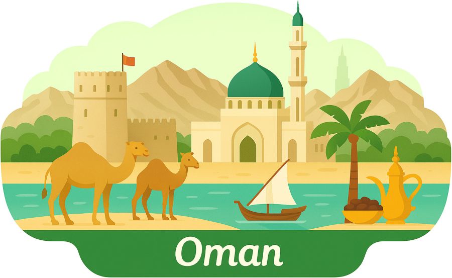 illustration guide destination oman