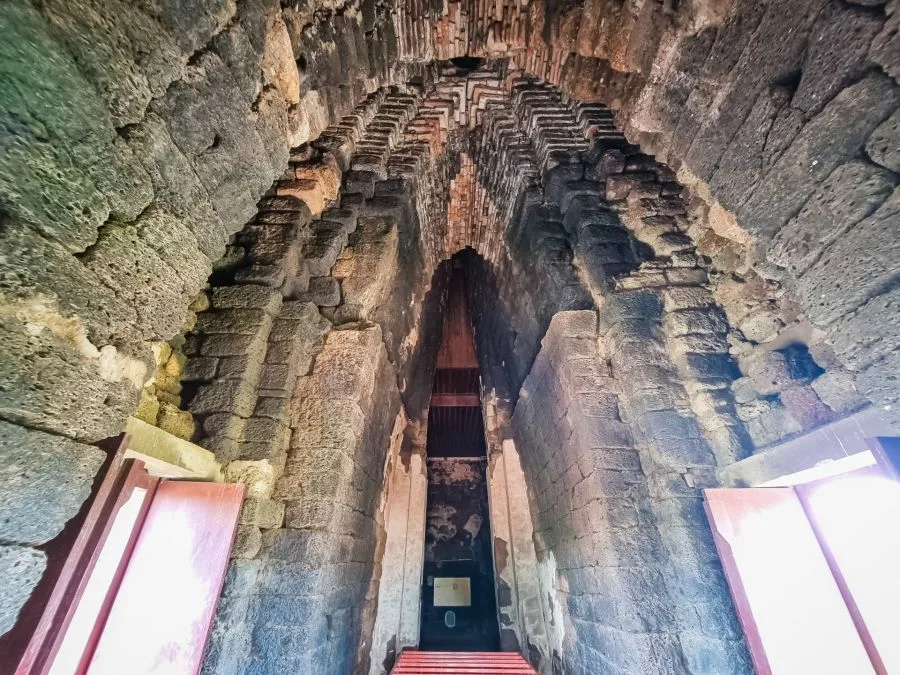 interior of the prang at wat ratchaburana ayutthaya
