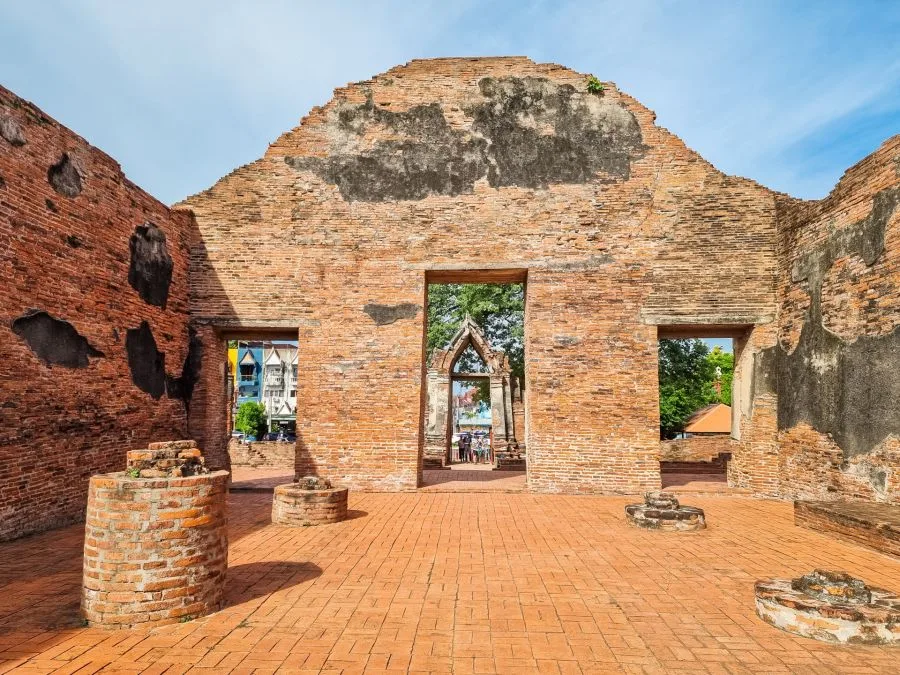 interior of the viharn at wat ratchaburana ayutthaya