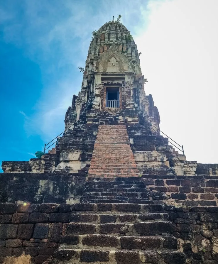 central prang tower at wat ratchaburana ayutthaya