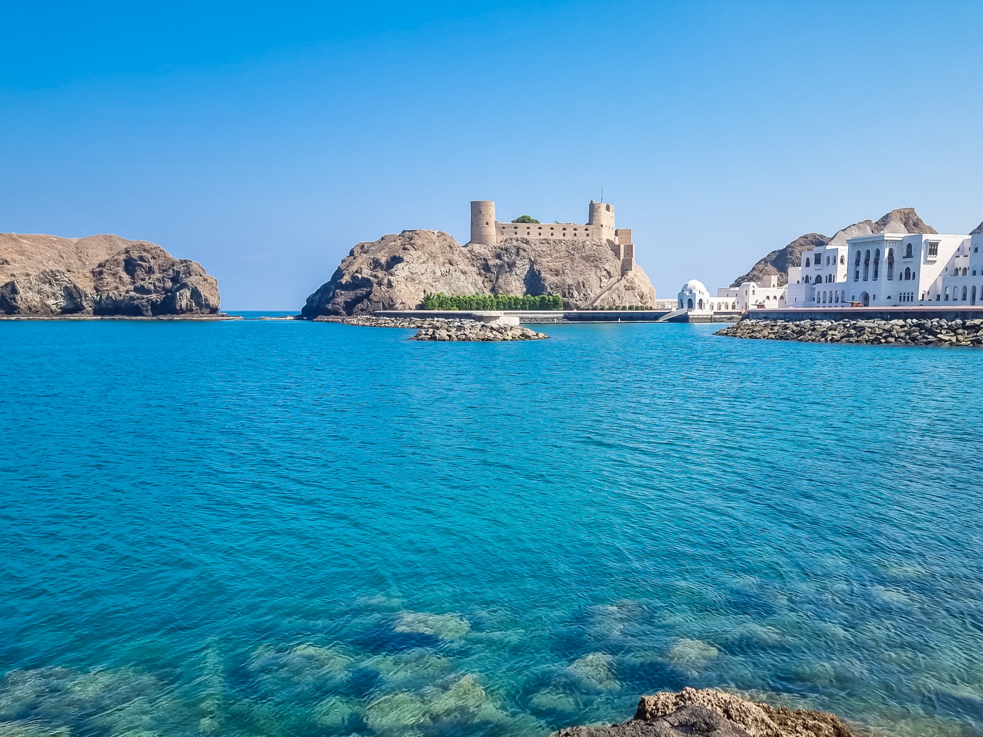 vue sur al jalali fort mutrah oman