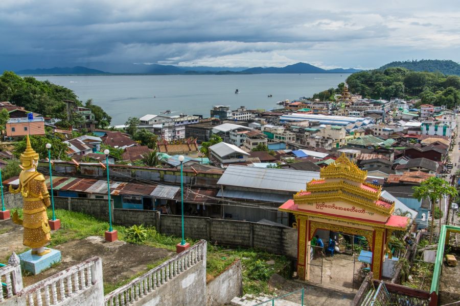 point de vue sur kawthaung depuis pyi daw aye pagoda birmanie