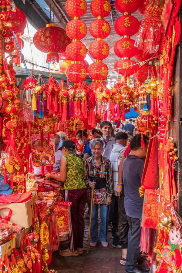 accessoires en vente pour nouvel an chinois bangkok chinatown