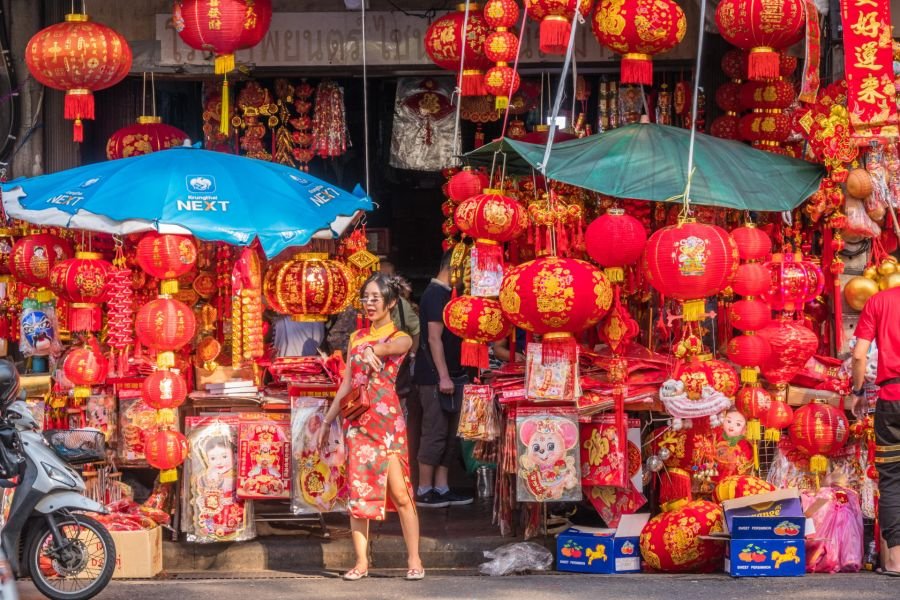 magasin vendant accessoires pour nouvel an chinois bangkok chinatown