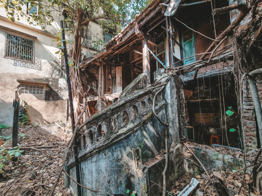 maison chinoise delabree avant renovation song wat bangkok
