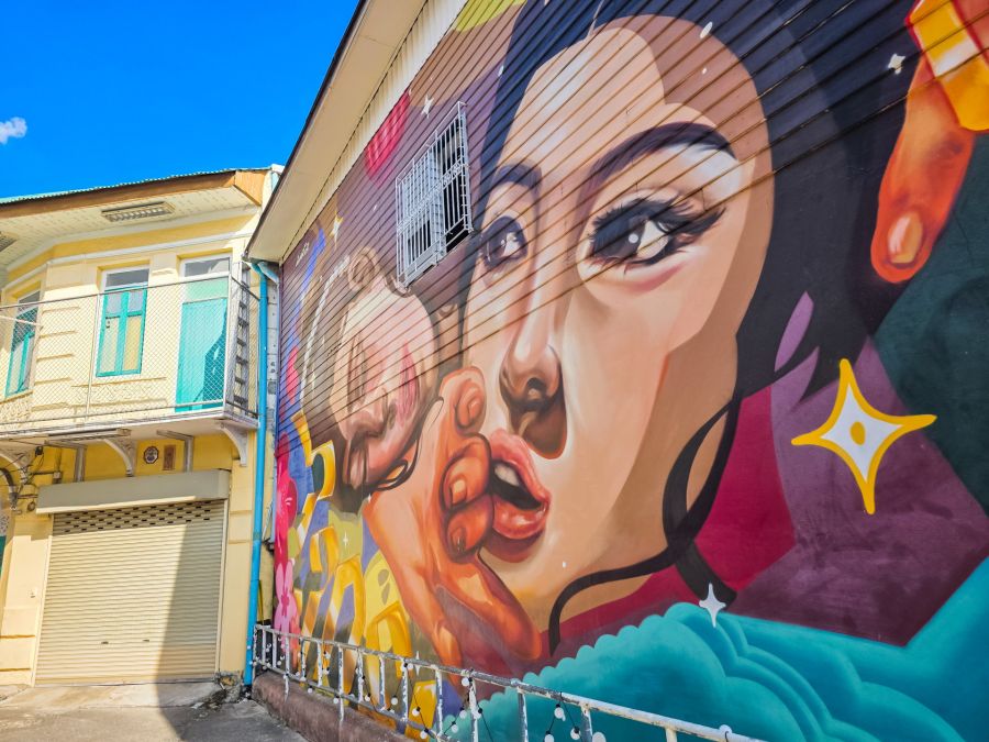 peinture murale vers song wat rd bangkok