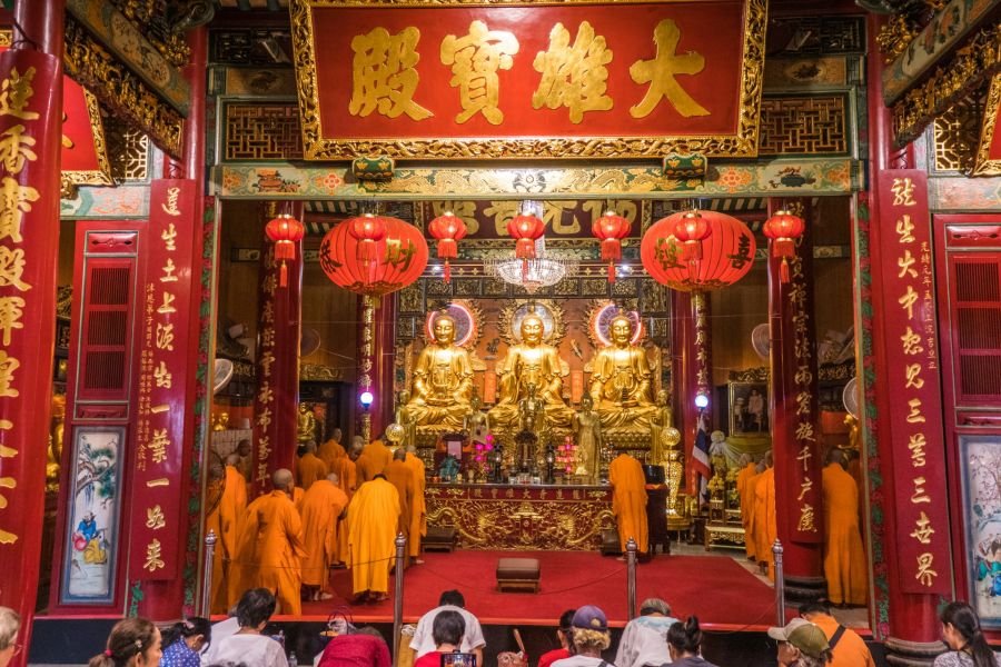 zone priere principale au wat mangkon chinatown bangkok