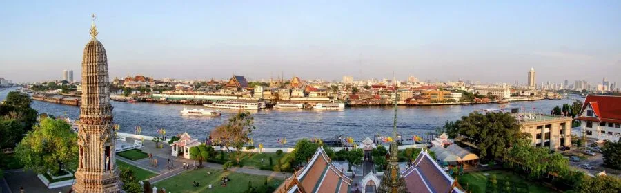 bangkok panorama from wat arun