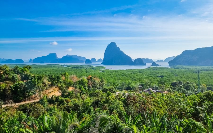vue depuis terrasse du retaurant sametnangshe boutique
