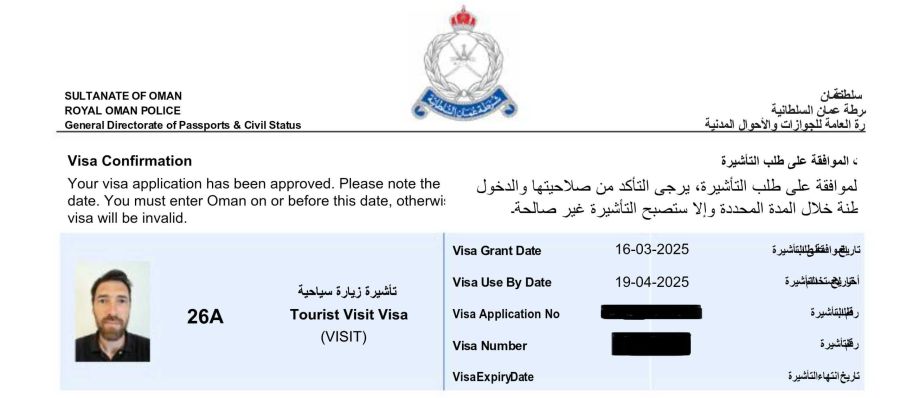 visa tourist sultanat oman