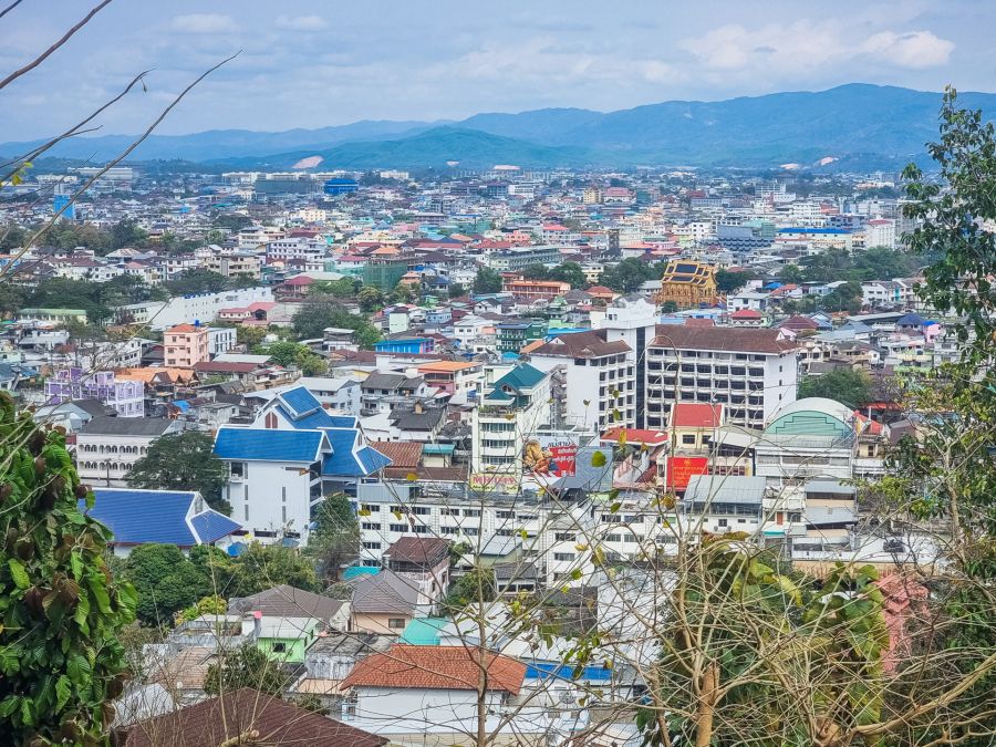 vue sur mae sai et tachileik depuis le wat phra that doi wao
